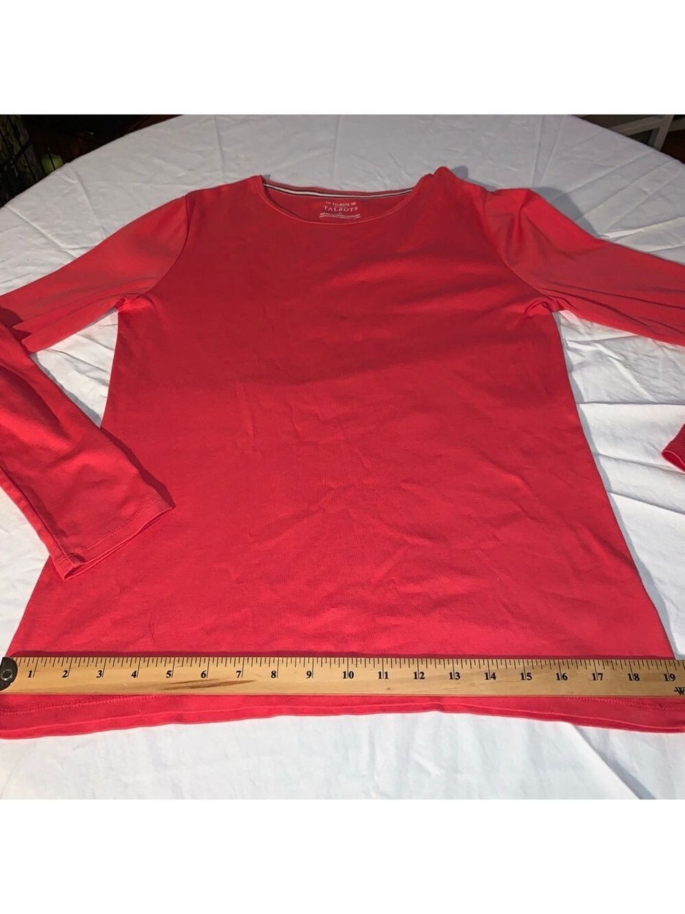 Women's Talbots Long Sleeve Tee M Coral - Picture 6 of 8